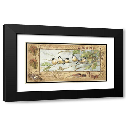 Chickadee Black Modern Wood Framed Art Print with Double Matting by Phillips, Anita