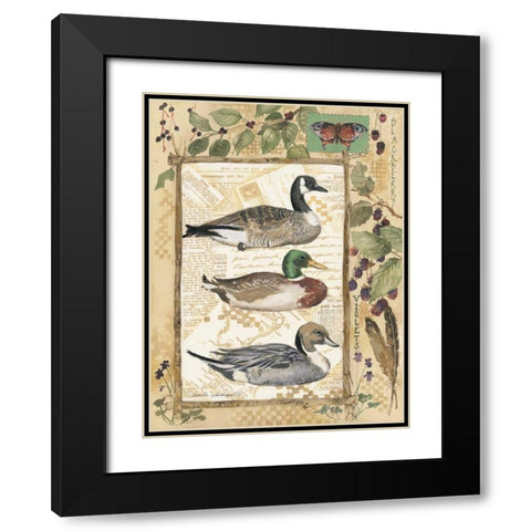 Three Ducks Black Modern Wood Framed Art Print with Double Matting by Phillips, Anita