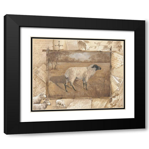Sheep Black Modern Wood Framed Art Print with Double Matting by Phillips, Anita