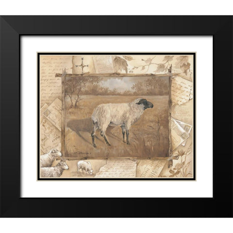 Sheep Black Modern Wood Framed Art Print with Double Matting by Phillips, Anita