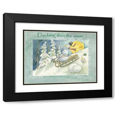 Dashing Through the Snow Black Modern Wood Framed Art Print with Double Matting by Phillips, Anita