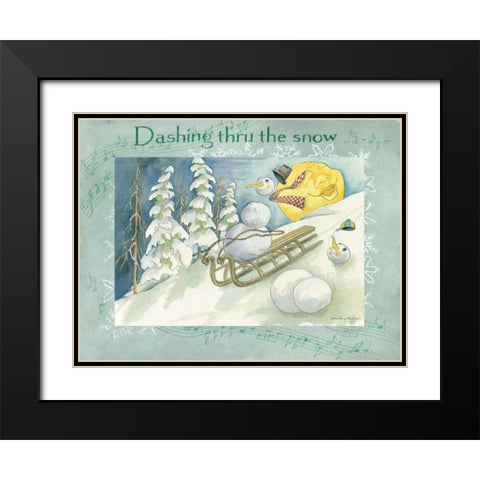 Dashing Through the Snow Black Modern Wood Framed Art Print with Double Matting by Phillips, Anita