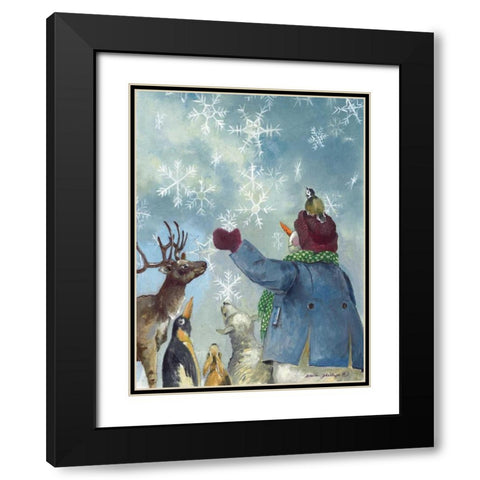 Let It Snow Black Modern Wood Framed Art Print with Double Matting by Phillips, Anita