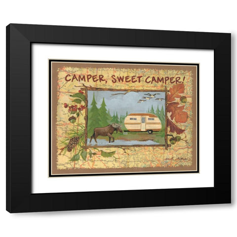 Camper Sweet Camper Black Modern Wood Framed Art Print with Double Matting by Phillips, Anita
