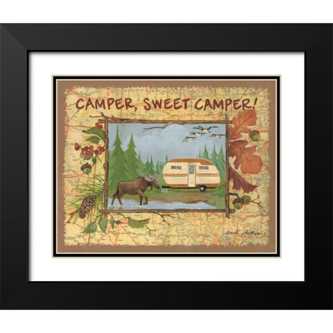 Camper Sweet Camper Black Modern Wood Framed Art Print with Double Matting by Phillips, Anita
