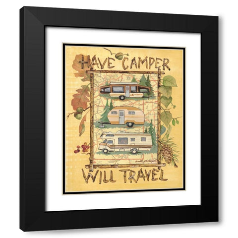 Have Camper Black Modern Wood Framed Art Print with Double Matting by Phillips, Anita