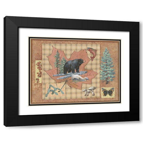 Bear Leaf Black Modern Wood Framed Art Print with Double Matting by Phillips, Anita
