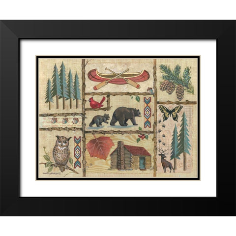 Joys of Camping Black Modern Wood Framed Art Print with Double Matting by Phillips, Anita