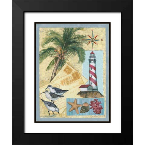 Lighthouse Letters Black Modern Wood Framed Art Print with Double Matting by Phillips, Anita