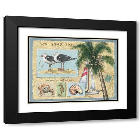 Sea-Sand-Sun Black Modern Wood Framed Art Print with Double Matting by Phillips, Anita