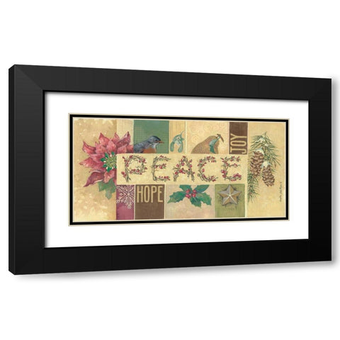 Peace Black Modern Wood Framed Art Print with Double Matting by Phillips, Anita