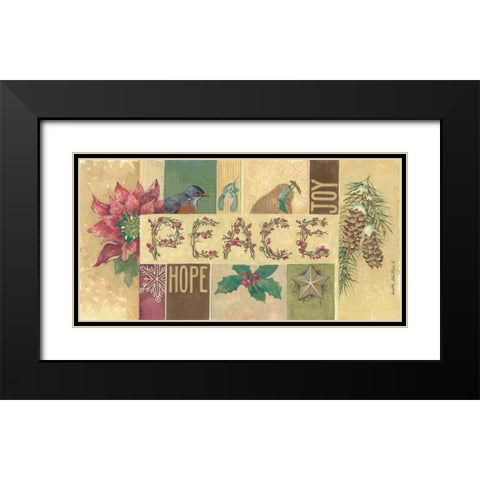 Peace Black Modern Wood Framed Art Print with Double Matting by Phillips, Anita