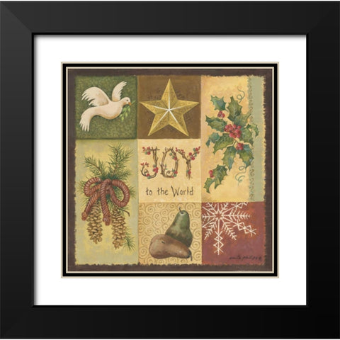 Joy to the World Black Modern Wood Framed Art Print with Double Matting by Phillips, Anita