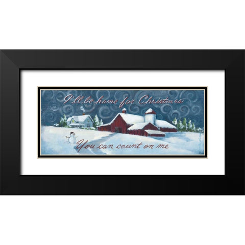 Home for Christmas Black Modern Wood Framed Art Print with Double Matting by Phillips, Anita