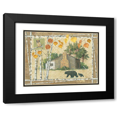 Bear Cabin Black Modern Wood Framed Art Print with Double Matting by Phillips, Anita