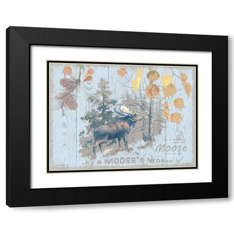 Mooses World Tan Black Modern Wood Framed Art Print with Double Matting by Phillips, Anita