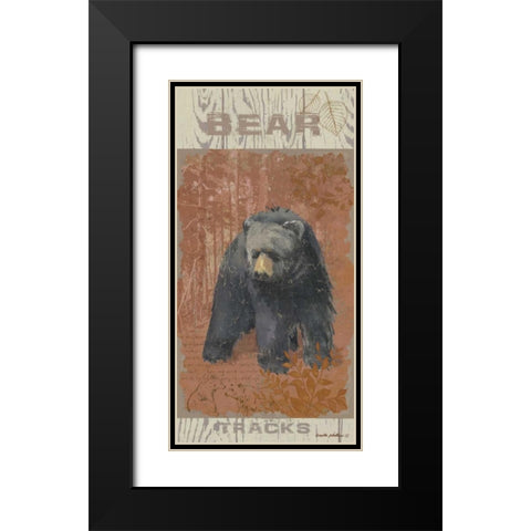 Bear Tracks Black Modern Wood Framed Art Print with Double Matting by Phillips, Anita