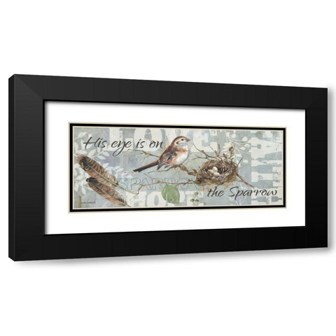 On the Sparrow Black Modern Wood Framed Art Print with Double Matting by Phillips, Anita