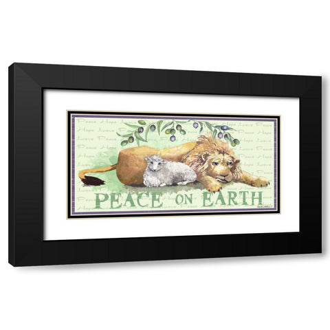 Peace on Earth Black Modern Wood Framed Art Print with Double Matting by Phillips, Anita