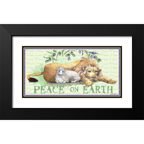 Peace on Earth Black Modern Wood Framed Art Print with Double Matting by Phillips, Anita
