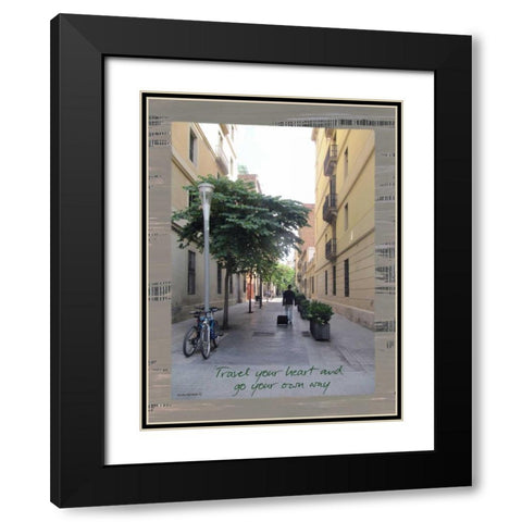 Traveler Black Modern Wood Framed Art Print with Double Matting by Phillips, Anita