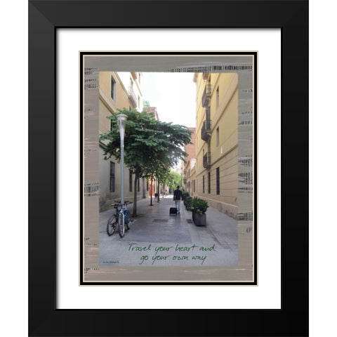 Traveler Black Modern Wood Framed Art Print with Double Matting by Phillips, Anita