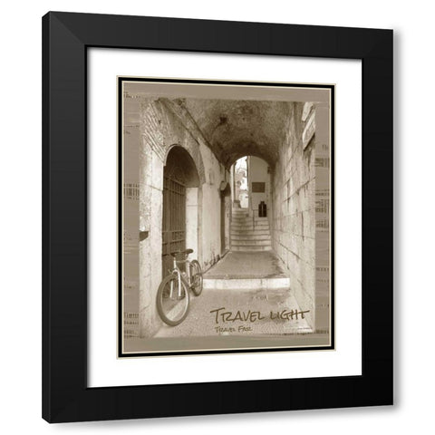 Travel Light Sepia Black Modern Wood Framed Art Print with Double Matting by Phillips, Anita