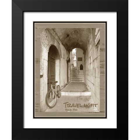 Travel Light Sepia Black Modern Wood Framed Art Print with Double Matting by Phillips, Anita