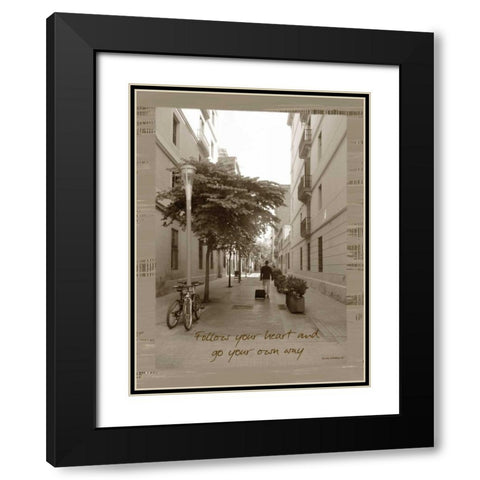 Traveler Sepia Black Modern Wood Framed Art Print with Double Matting by Phillips, Anita