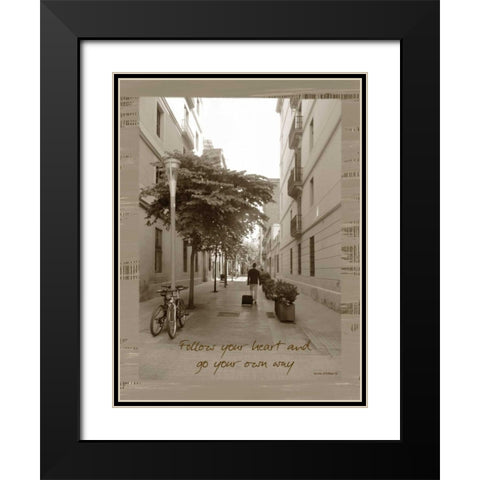 Traveler Sepia Black Modern Wood Framed Art Print with Double Matting by Phillips, Anita