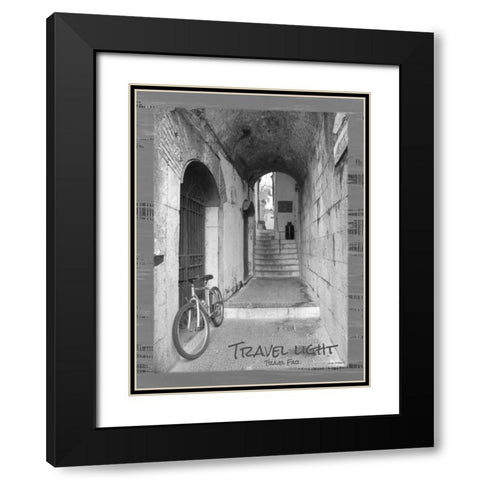 Travel Light BandW Black Modern Wood Framed Art Print with Double Matting by Phillips, Anita