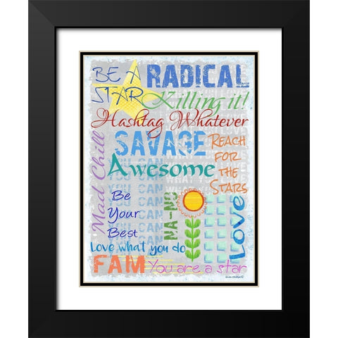 Star Black Modern Wood Framed Art Print with Double Matting by Phillips, Anita