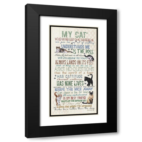 My Cat Black Modern Wood Framed Art Print with Double Matting by Phillips, Anita