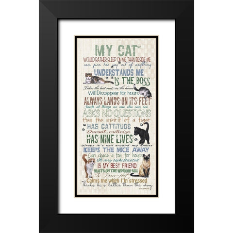 My Cat Black Modern Wood Framed Art Print with Double Matting by Phillips, Anita