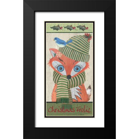 Christmas Frolic Black Modern Wood Framed Art Print with Double Matting by Phillips, Anita