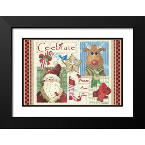 Celebrate Black Modern Wood Framed Art Print with Double Matting by Phillips, Anita