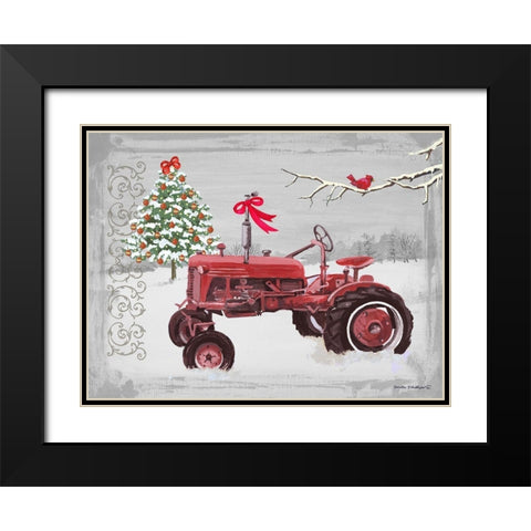 Old Tractor Black Modern Wood Framed Art Print with Double Matting by Phillips, Anita