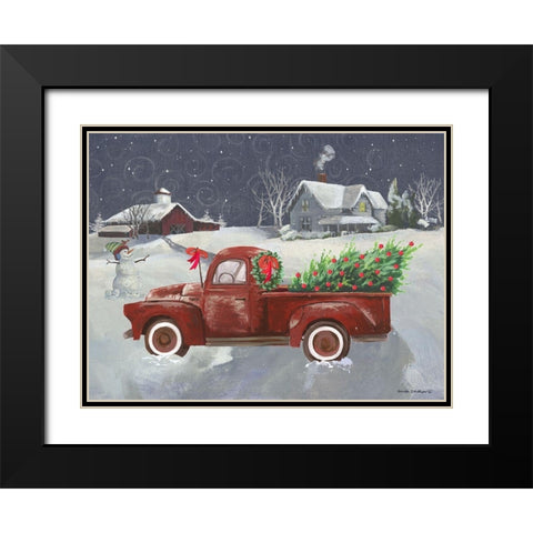 Old Truck and House II Black Modern Wood Framed Art Print with Double Matting by Phillips, Anita