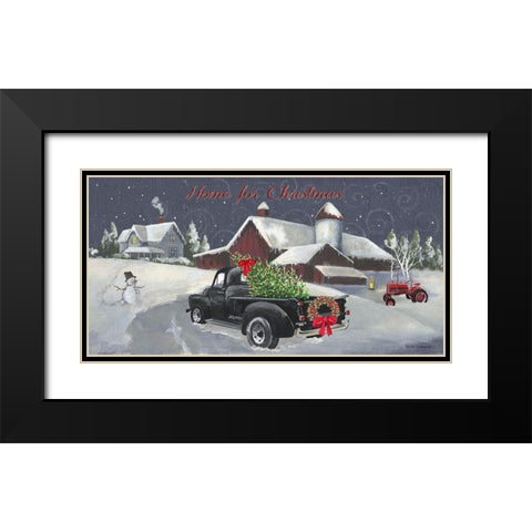 Home for Christmas Black Modern Wood Framed Art Print with Double Matting by Phillips, Anita
