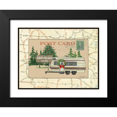 Postcard I Black Modern Wood Framed Art Print with Double Matting by Phillips, Anita