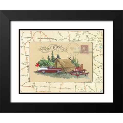 Postcard II Black Modern Wood Framed Art Print with Double Matting by Phillips, Anita