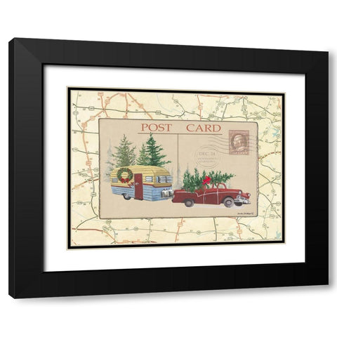 Postcard III Black Modern Wood Framed Art Print with Double Matting by Phillips, Anita