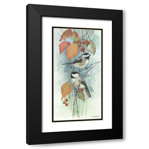 New Chickadee I Black Modern Wood Framed Art Print with Double Matting by Phillips, Anita