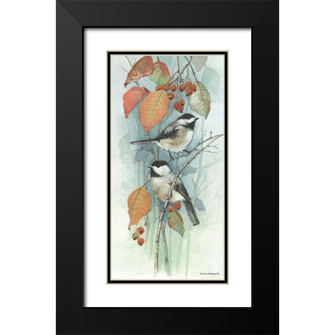 New Chickadee I Black Modern Wood Framed Art Print with Double Matting by Phillips, Anita
