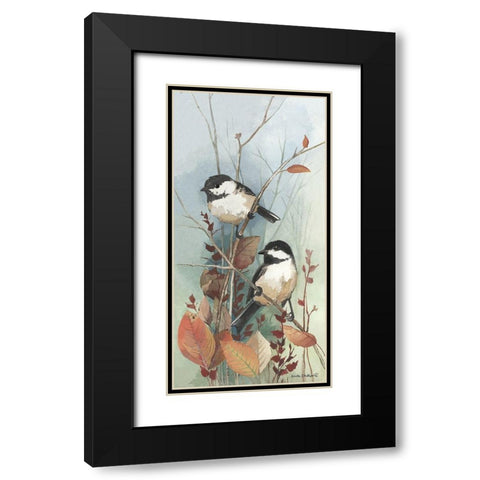 New Chickadee II Black Modern Wood Framed Art Print with Double Matting by Phillips, Anita