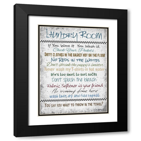 Laundry Room Black Modern Wood Framed Art Print with Double Matting by Phillips, Anita