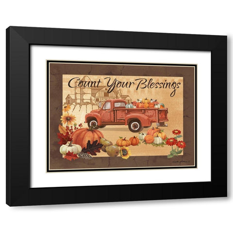 Count Your Blessings Black Modern Wood Framed Art Print with Double Matting by Phillips, Anita