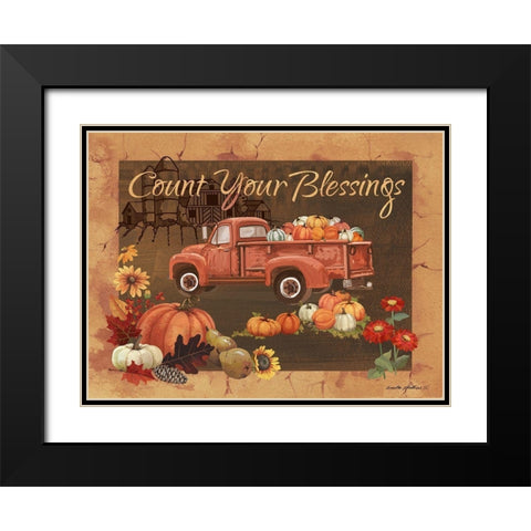 Count Your Blessings IV Black Modern Wood Framed Art Print with Double Matting by Phillips, Anita