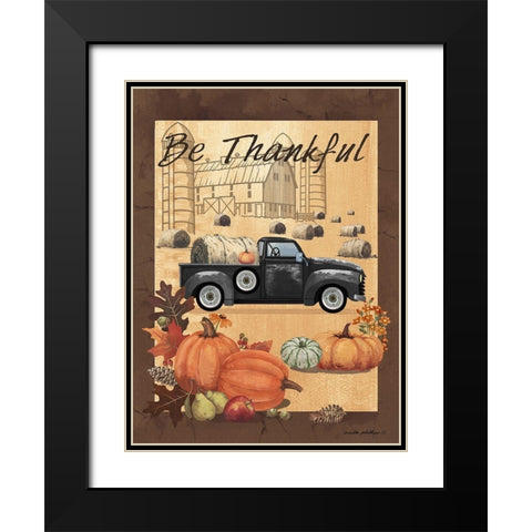Be Thankful III Black Modern Wood Framed Art Print with Double Matting by Phillips, Anita
