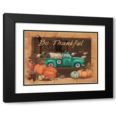 Be Thankful IV Black Modern Wood Framed Art Print with Double Matting by Phillips, Anita